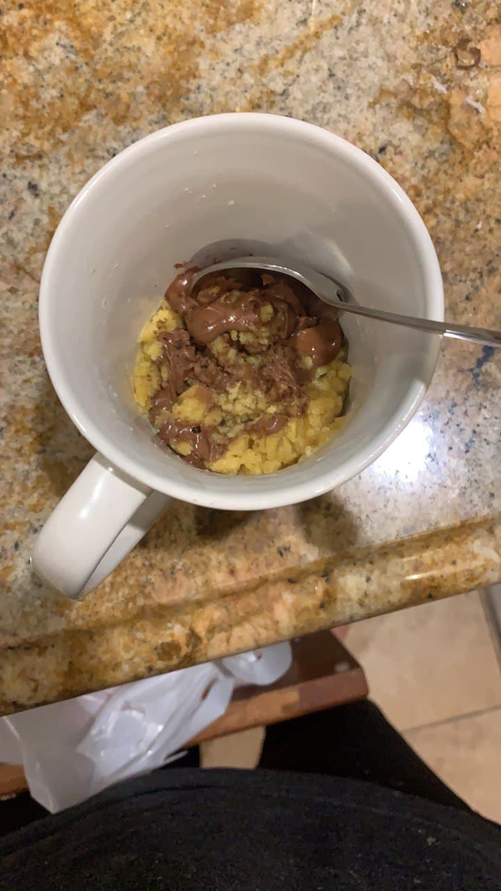 the ingredients of a cookie but cooked in a cup for some reason